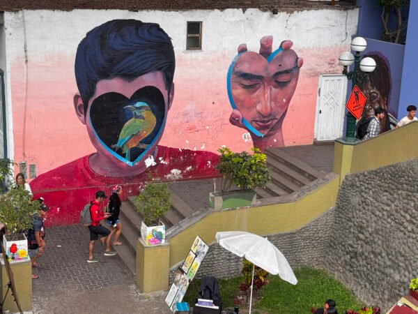 Street art at the Bridge of Sighs in Barranco, Lima, Peru